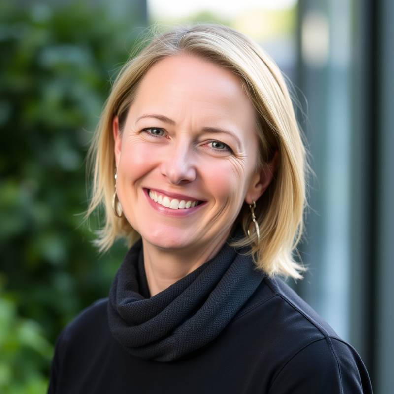 Portretfoto van Sanne van Dijk, docent stemtechniek en scriptanalyse.
